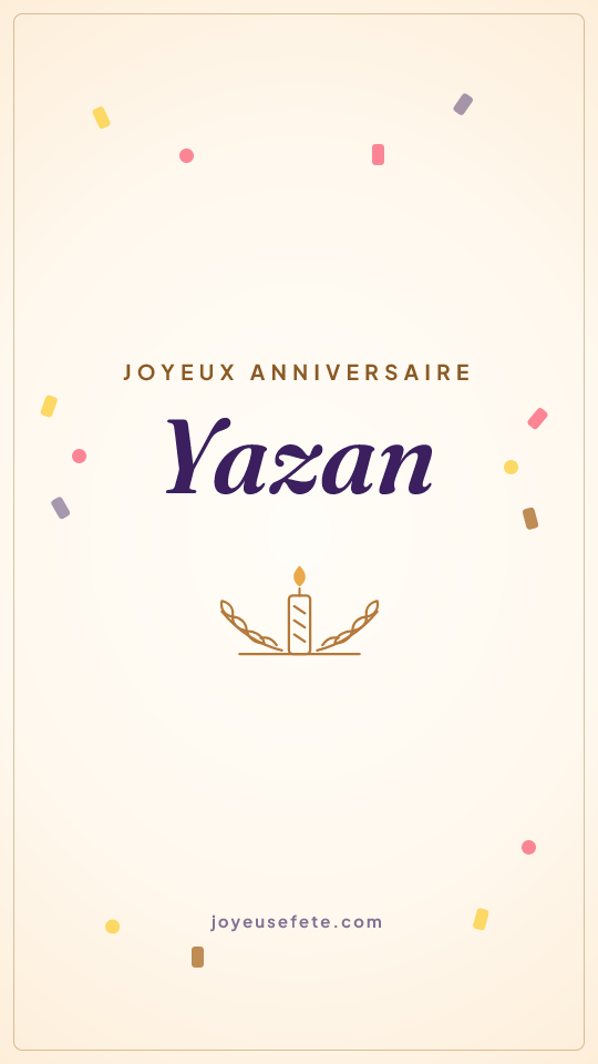Image « Joyeux anniversaire Yazan » au format story