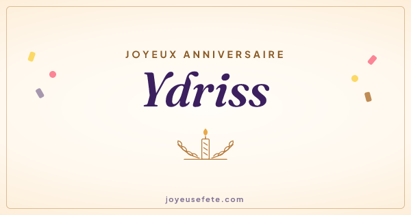 Image « Joyeux anniversaire Ydriss » au format large