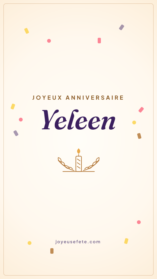 Image « Joyeux anniversaire Yeleen » au format story