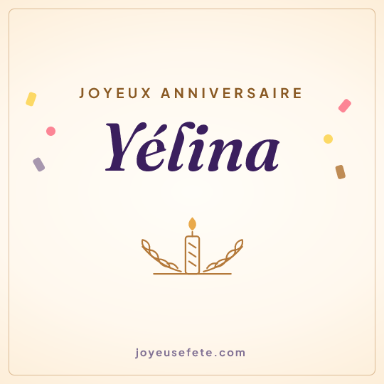 Image carrée « Joyeux anniversaire Yélina » pour WhatsApp