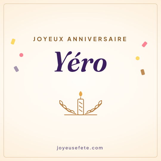 Image carrée « Joyeux anniversaire Yéro » pour WhatsApp