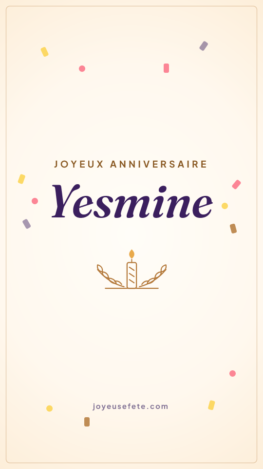 Image « Joyeux anniversaire Yesmine » au format story