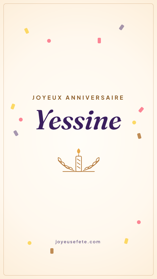 Image « Joyeux anniversaire Yessine » au format story
