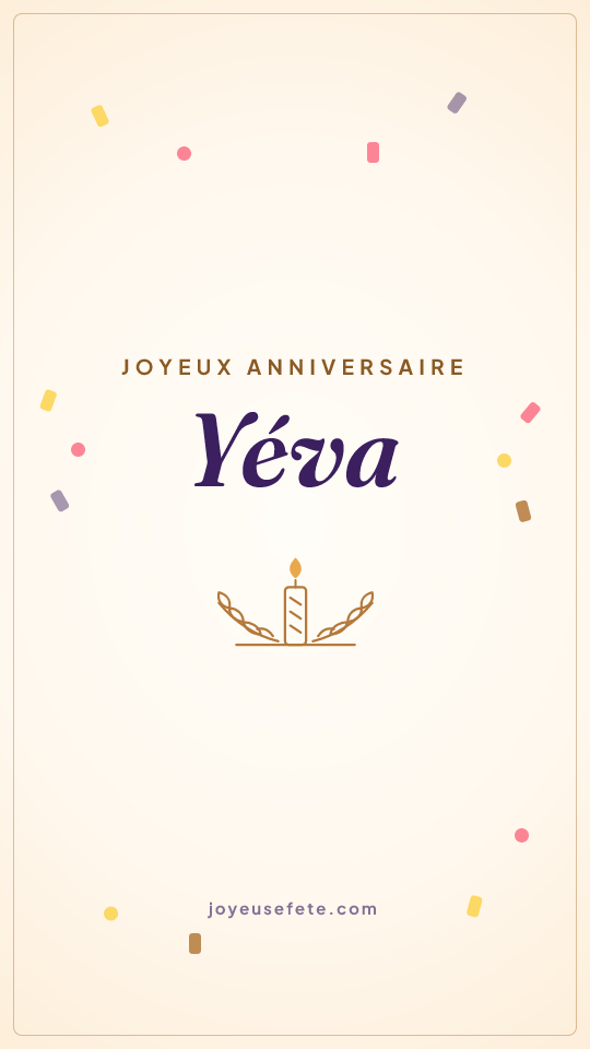 Image « Joyeux anniversaire Yéva » au format story
