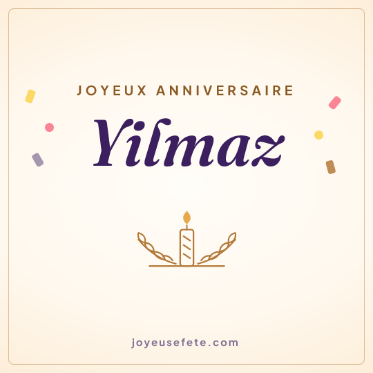 Image carrée « Joyeux anniversaire Yilmaz » pour WhatsApp