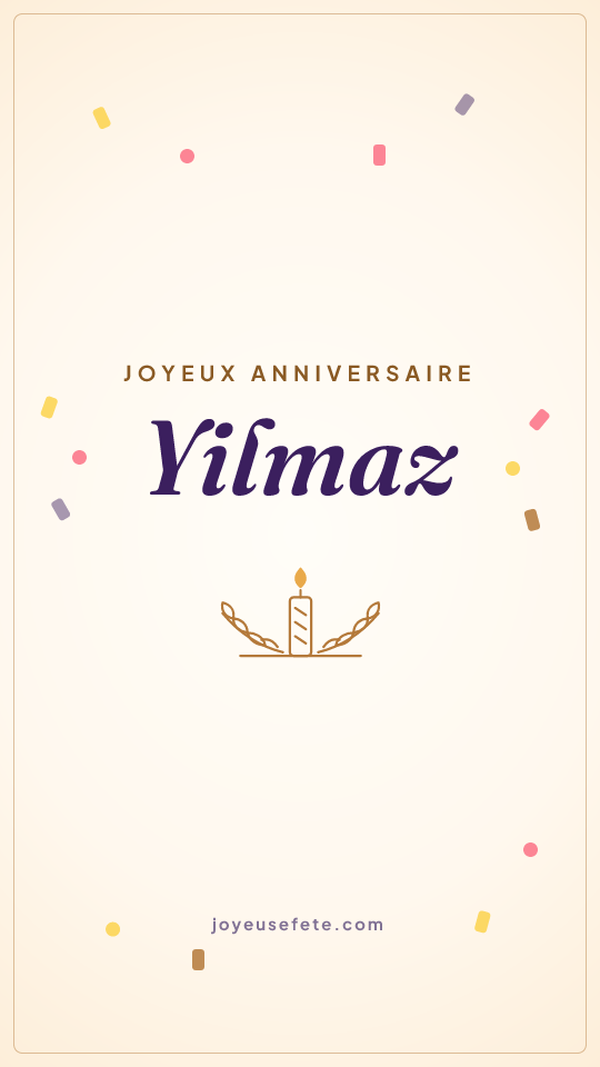 Image « Joyeux anniversaire Yilmaz » au format story