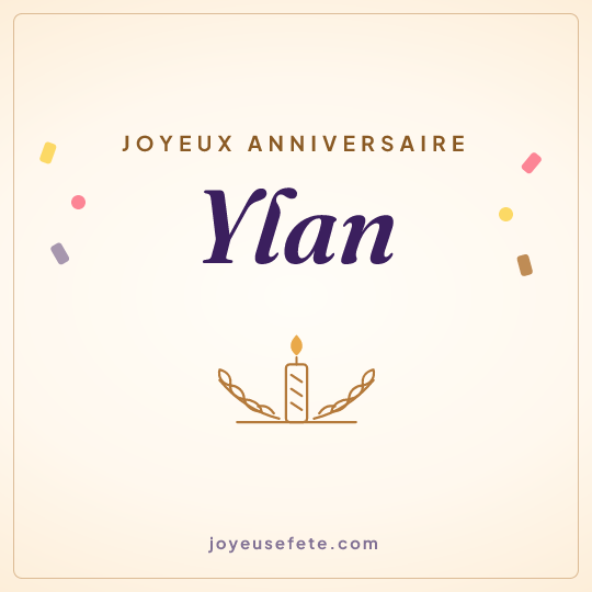 Image carrée « Joyeux anniversaire Ylan » pour WhatsApp