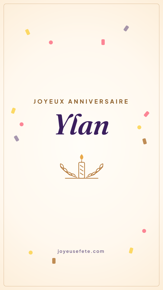 Image « Joyeux anniversaire Ylan » au format story