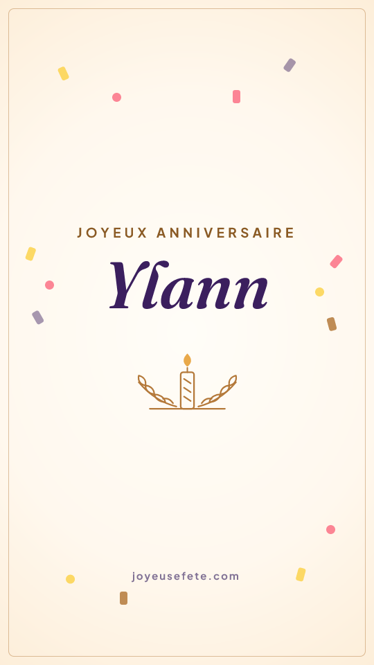 Image « Joyeux anniversaire Ylann » au format story