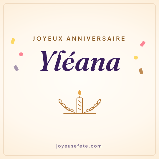 Image carrée « Joyeux anniversaire Yléana » pour WhatsApp