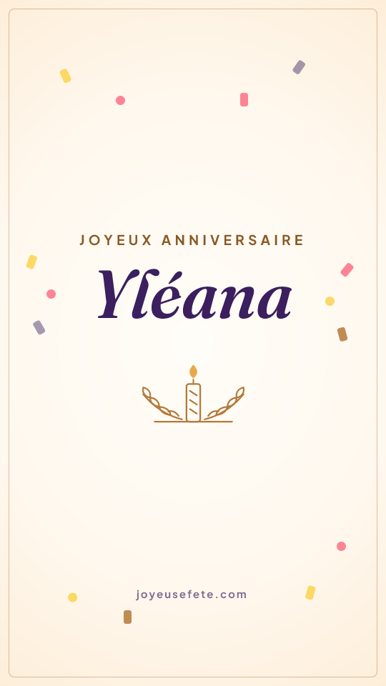 Image « Joyeux anniversaire Yléana » au format story