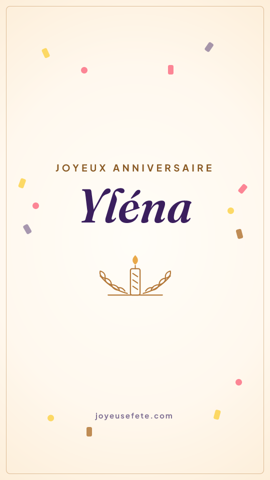 Image « Joyeux anniversaire Yléna » au format story