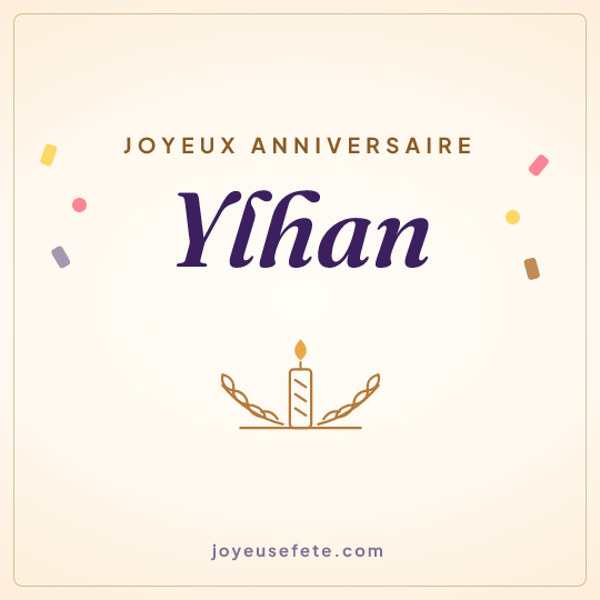 Image carrée « Joyeux anniversaire Ylhan » pour WhatsApp