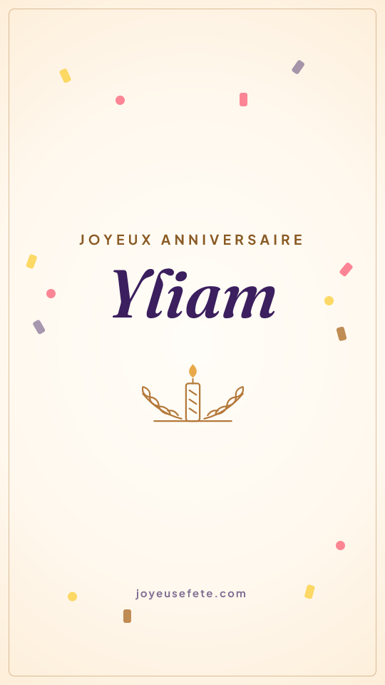 Image « Joyeux anniversaire Yliam » au format story