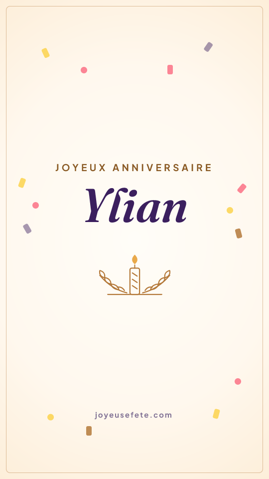 Image « Joyeux anniversaire Ylian » au format story