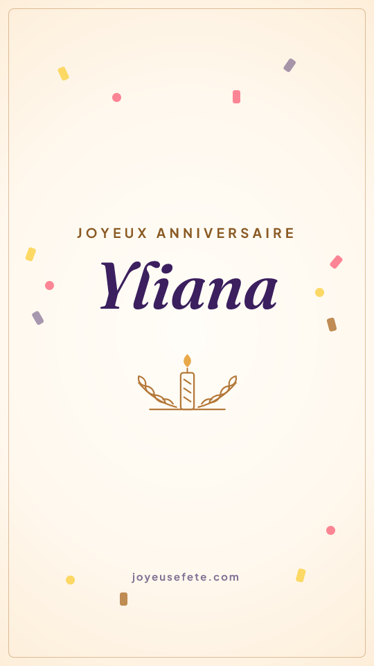 Image « Joyeux anniversaire Yliana » au format story