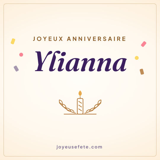 Image carrée « Joyeux anniversaire Ylianna » pour WhatsApp