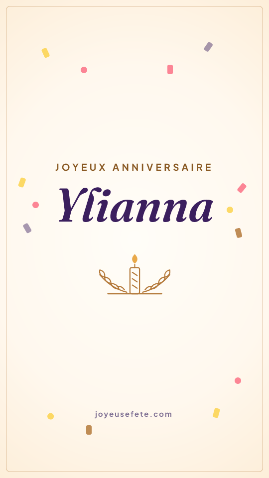 Image « Joyeux anniversaire Ylianna » au format story