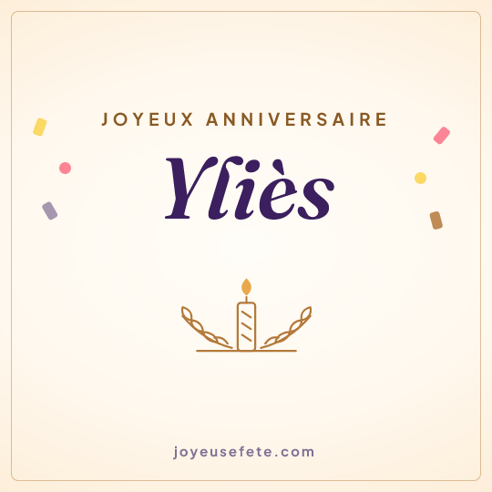 Image carrée « Joyeux anniversaire Yliès » pour WhatsApp