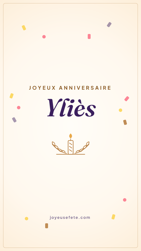 Image « Joyeux anniversaire Yliès » au format story