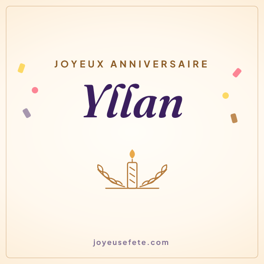 Image carrée « Joyeux anniversaire Yllan » pour WhatsApp