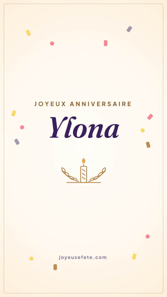Image « Joyeux anniversaire Ylona » au format story