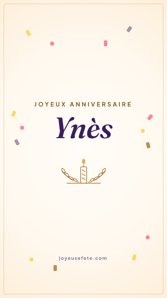 Image « Joyeux anniversaire Ynès » au format story