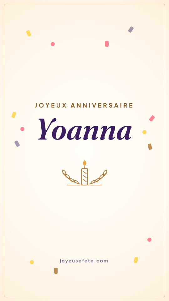 Image « Joyeux anniversaire Yoanna » au format story