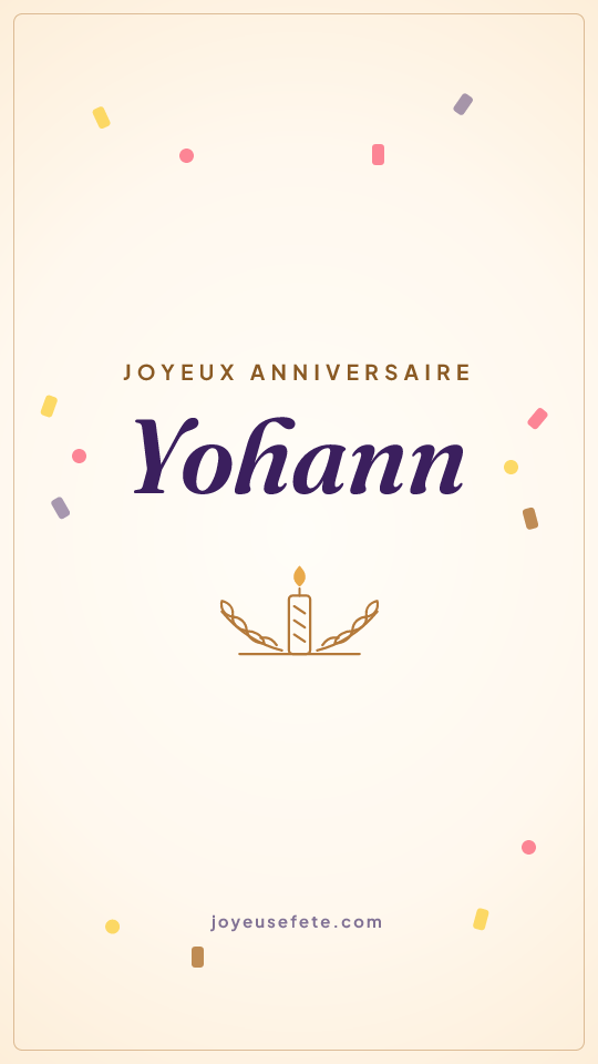 Image « Joyeux anniversaire Yohann » au format story