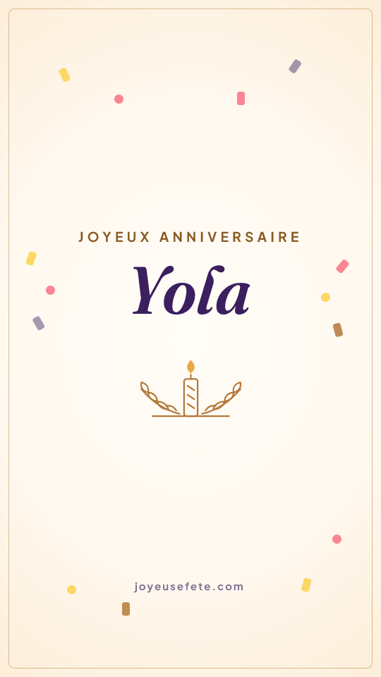 Image « Joyeux anniversaire Yola » au format story