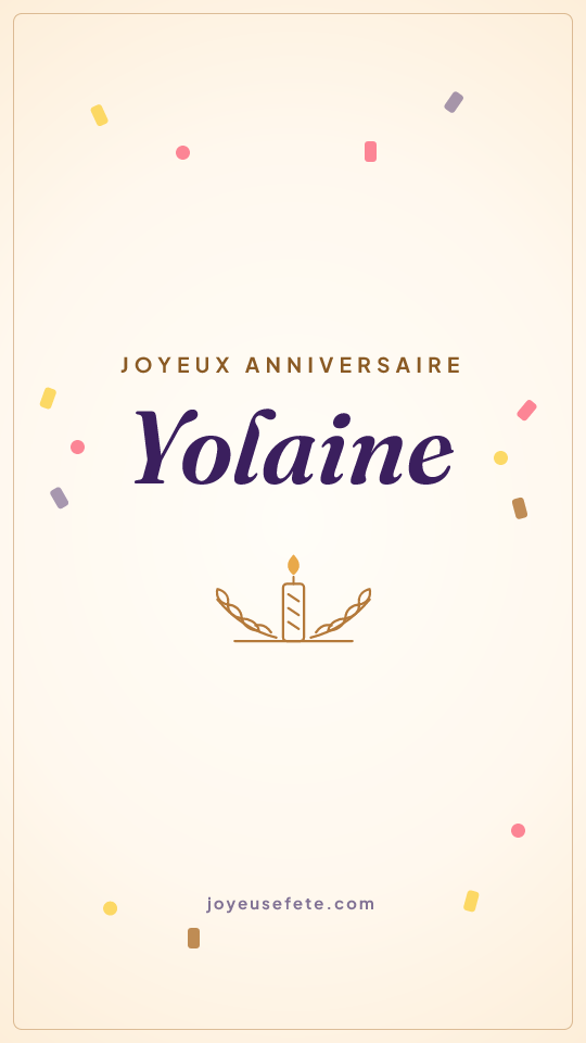 Image « Joyeux anniversaire Yolaine » au format story
