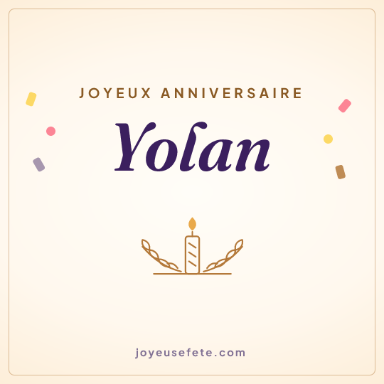 Image carrée « Joyeux anniversaire Yolan » pour WhatsApp