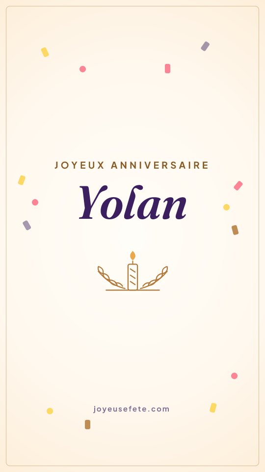 Image « Joyeux anniversaire Yolan » au format story