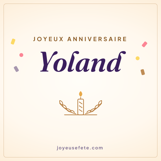 Image carrée « Joyeux anniversaire Yoland » pour WhatsApp