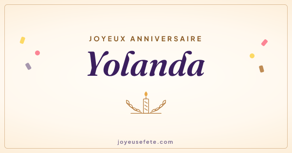 Image « Joyeux anniversaire Yolanda » au format large