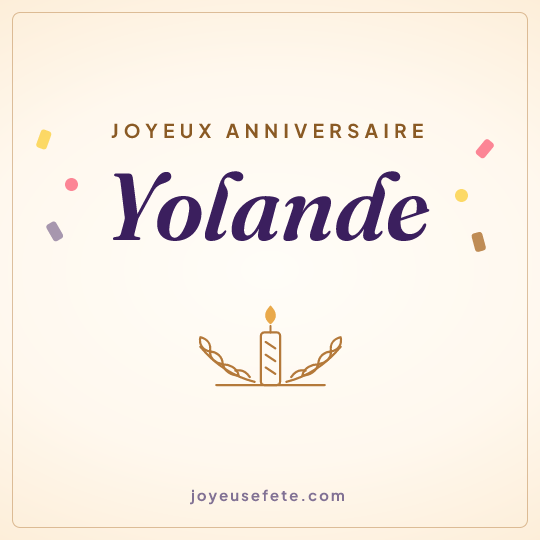 Image carrée « Joyeux anniversaire Yolande » pour WhatsApp