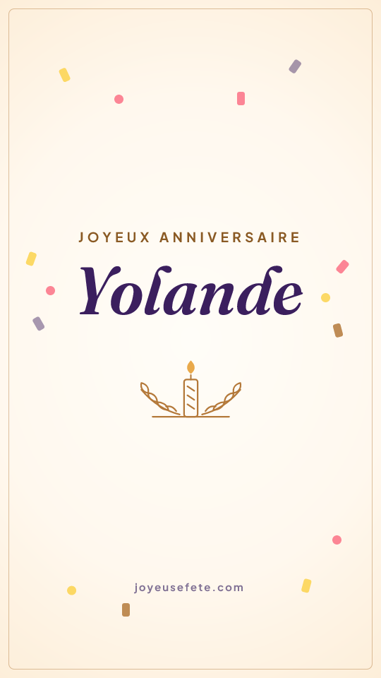 Image « Joyeux anniversaire Yolande » au format story