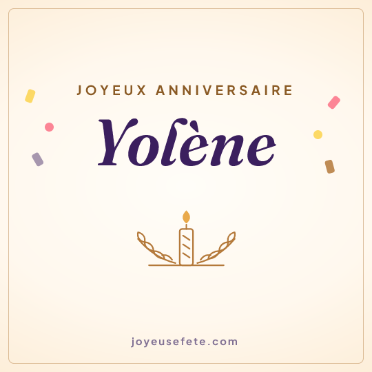 Image carrée « Joyeux anniversaire Yolène » pour WhatsApp