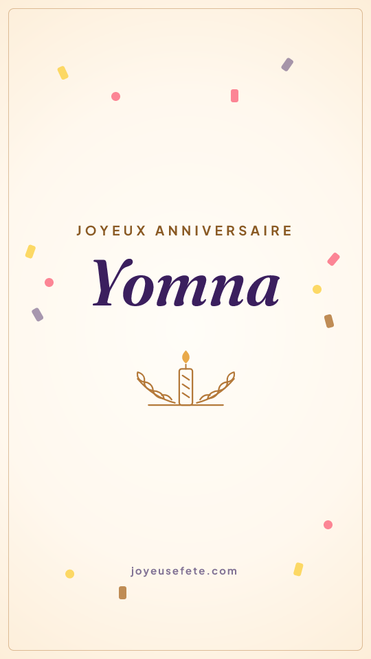 Image « Joyeux anniversaire Yomna » au format story