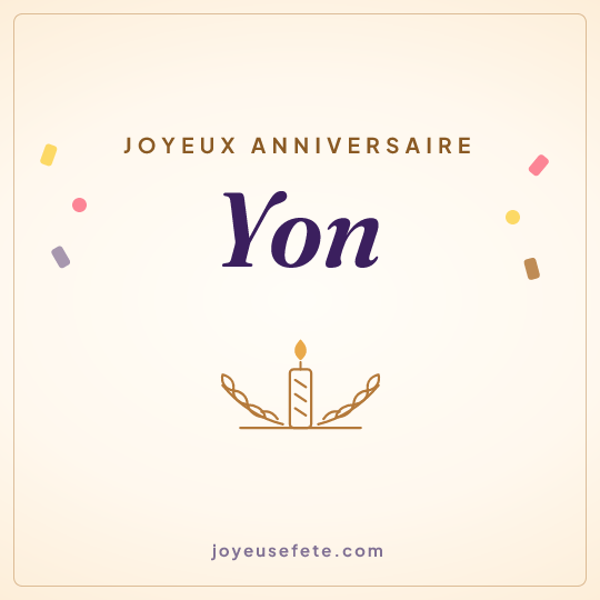 Image carrée « Joyeux anniversaire Yon » pour WhatsApp