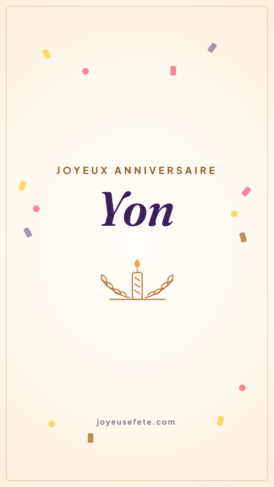 Image « Joyeux anniversaire Yon » au format story