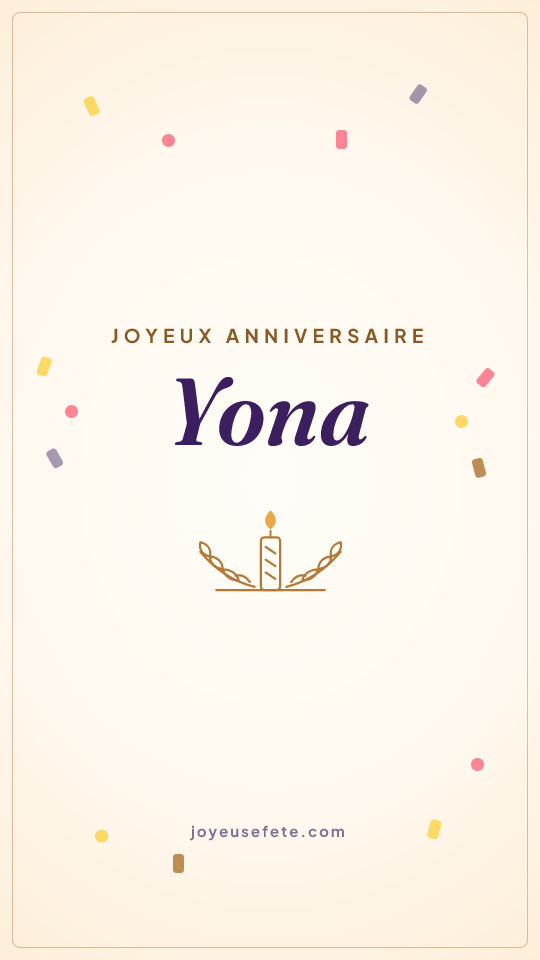 Image « Joyeux anniversaire Yona » au format story
