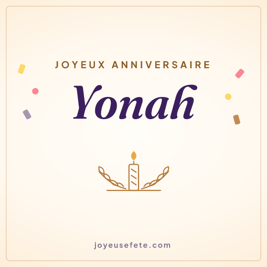 Image carrée « Joyeux anniversaire Yonah » pour WhatsApp
