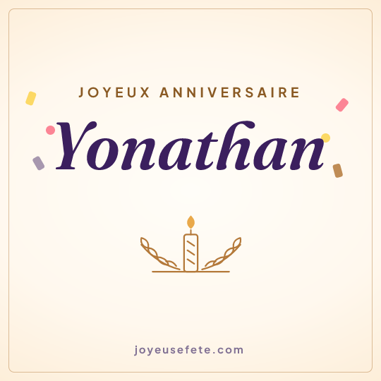 Image carrée « Joyeux anniversaire Yonathan » pour WhatsApp