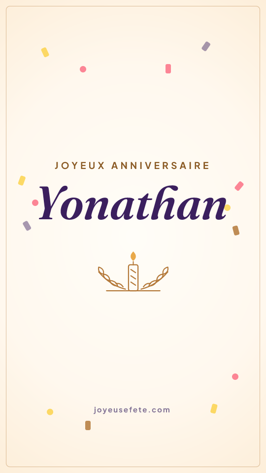 Image « Joyeux anniversaire Yonathan » au format story