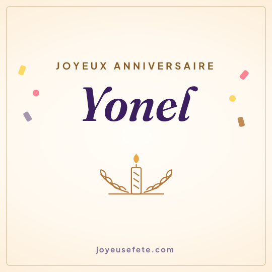 Image carrée « Joyeux anniversaire Yonel » pour WhatsApp