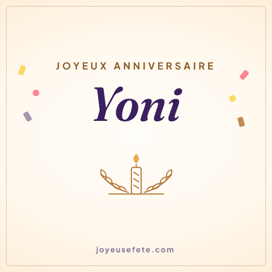 Image carrée « Joyeux anniversaire Yoni » pour WhatsApp