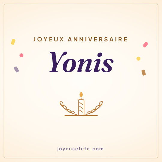 Image carrée « Joyeux anniversaire Yonis » pour WhatsApp
