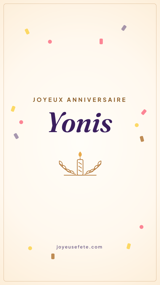 Image « Joyeux anniversaire Yonis » au format story