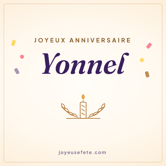 Image carrée « Joyeux anniversaire Yonnel » pour WhatsApp